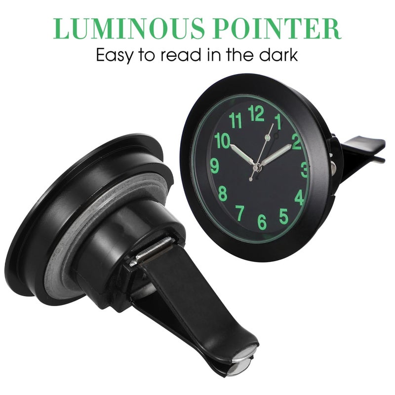UKCOCO Small Dash Clock - Luminous Stick on Clock for Car Dashboard, Universal Automobile QuartzClock for Auto Interior Decoration (Black) - Image 5